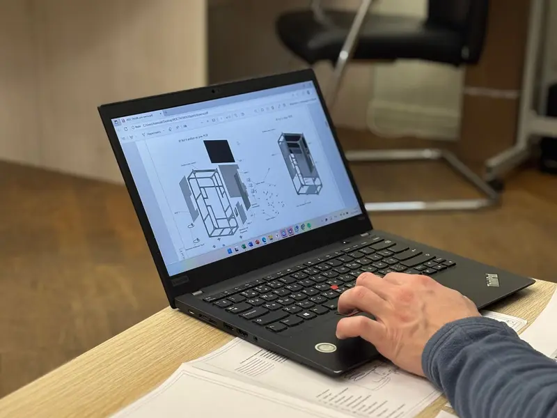 Engineer planning a job on a laptop